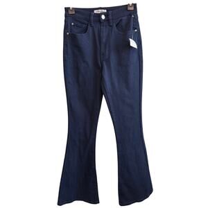 NEW WE WORE WHAT Women's Dark Wash High Rise Flare Leg Jeans Size 24